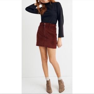 NWT- Madewell Velvet mini skirt